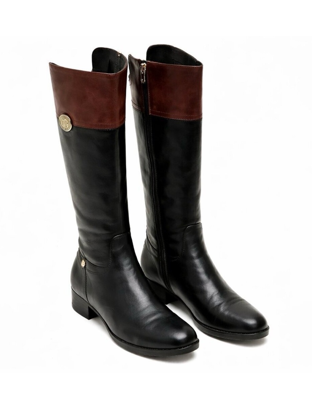 Liz Claiborne Two-Tone Leather Riding Boots